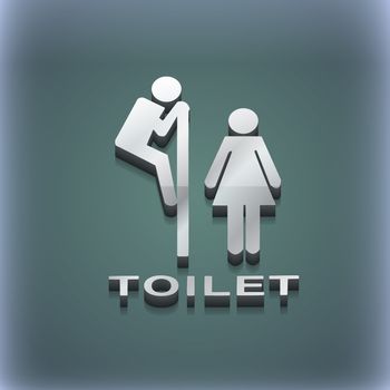 toilet icon symbol. 3D style. Trendy, modern design with space for your text illustration. Raster version