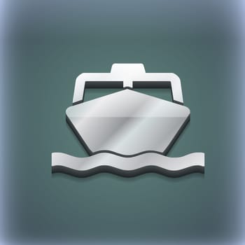 the boat icon symbol. 3D style. Trendy, modern design with space for your text illustration. Raster version