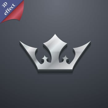 Crown icon symbol. 3D style. Trendy, modern design with space for your text illustration. Rastrized copy