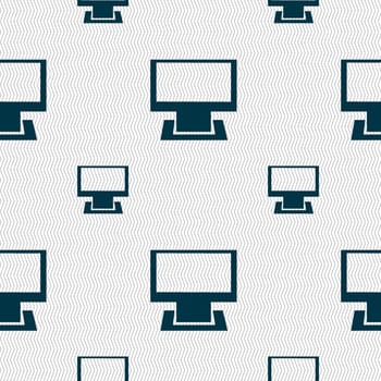 Computer widescreen monitor sign icon. Seamless pattern with geometric texture. illustration