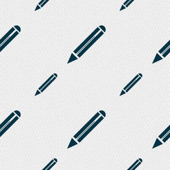 Pencil sign icon. Edit content button. Seamless pattern with geometric texture. illustration