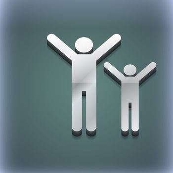 happy family icon symbol. 3D style. Trendy, modern design with space for your text illustration. Raster version