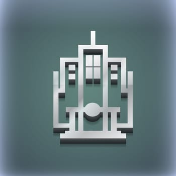 skyscraper icon symbol. 3D style. Trendy, modern design with space for your text illustration. Raster version