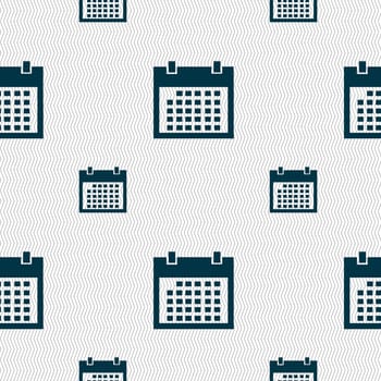 Calendar sign icon. days month symbol. Date button. Seamless pattern with geometric texture. illustration