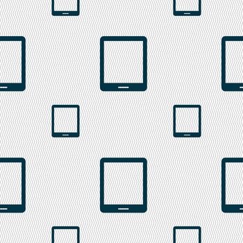 Tablet sign icon. smartphone button. Seamless pattern with geometric texture. illustration