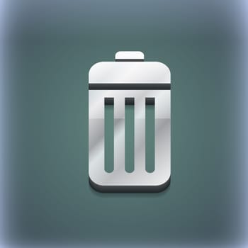 The trash icon symbol. 3D style. Trendy, modern design with space for your text illustration. Raster version