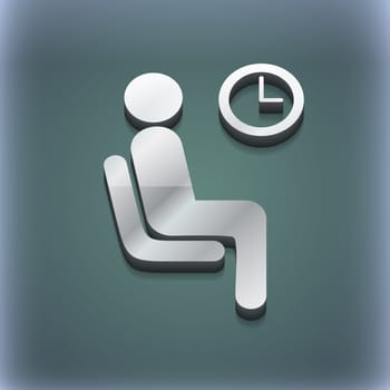 waiting icon symbol. 3D style. Trendy, modern design with space for your text illustration. Raster version