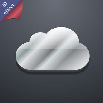 cloud icon symbol. 3D style. Trendy, modern design with space for your text illustration. Rastrized copy