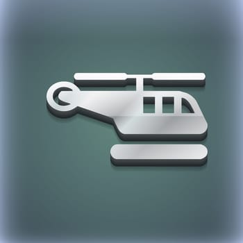 helicopter icon symbol. 3D style. Trendy, modern design with space for your text illustration. Raster version