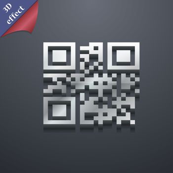 Qr code icon symbol. 3D style. Trendy, modern design with space for your text illustration. Rastrized copy