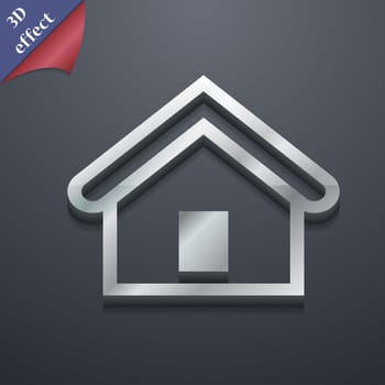 House icon symbol. 3D style. Trendy, modern design with space for your text illustration. Rastrized copy