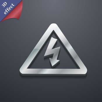 voltage icon symbol. 3D style. Trendy, modern design with space for your text illustration. Rastrized copy