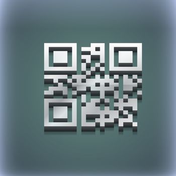 Qr code icon symbol. 3D style. Trendy, modern design with space for your text illustration. Raster version