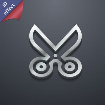scissors icon symbol. 3D style. Trendy, modern design with space for your text illustration. Rastrized copy