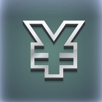 Yen JPY icon symbol. 3D style. Trendy, modern design with space for your text illustration. Raster version