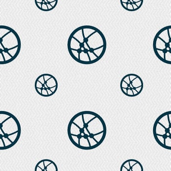 Basketball icon sign. Seamless pattern with geometric texture. illustration