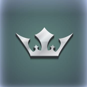 Crown icon symbol. 3D style. Trendy, modern design with space for your text illustration. Raster version