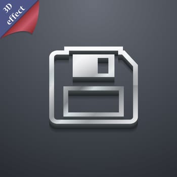 floppy disk icon symbol. 3D style. Trendy, modern design with space for your text illustration. Rastrized copy