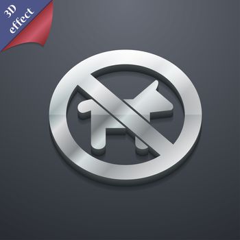 dog walking is prohibited icon symbol. 3D style. Trendy, modern design with space for your text illustration. Rastrized copy