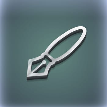 Pen icon symbol. 3D style. Trendy, modern design with space for your text illustration. Raster version