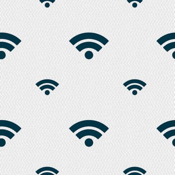 Wifi sign. Wi-fi symbol. Wireless Network icon. Wifi zone. Seamless pattern with geometric texture. illustration