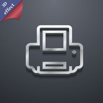 Printing icon symbol. 3D style. Trendy, modern design with space for your text illustration. Rastrized copy