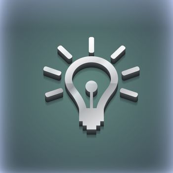 Light bulb icon symbol. 3D style. Trendy, modern design with space for your text illustration. Raster version