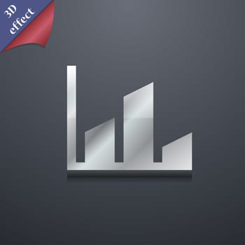 Chart icon symbol. 3D style. Trendy, modern design with space for your text illustration. Rastrized copy