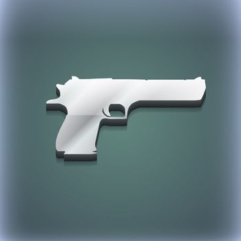 gun icon symbol. 3D style. Trendy, modern design with space for your text illustration. Raster version