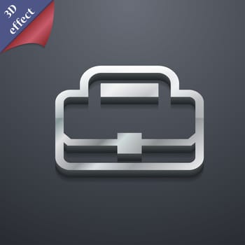 Briefcase icon symbol. 3D style. Trendy, modern design with space for your text illustration. Rastrized copy