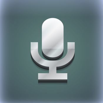 microphone icon symbol. 3D style. Trendy, modern design with space for your text illustration. Raster version