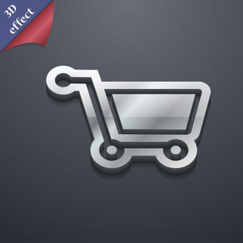 shopping cart icon symbol. 3D style. Trendy, modern design with space for your text illustration. Rastrized copy