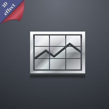 Chart icon symbol. 3D style. Trendy, modern design with space for your text illustration. Rastrized copy