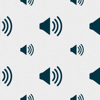 Speaker volume sign icon. Sound symbol. Seamless pattern with geometric texture. illustration