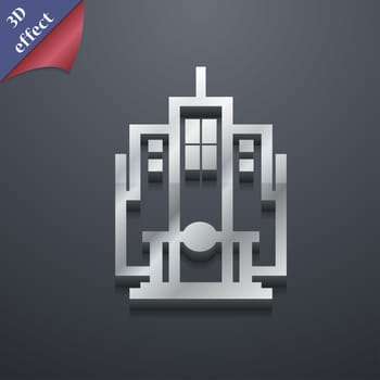 skyscraper icon symbol. 3D style. Trendy, modern design with space for your text illustration. Rastrized copy