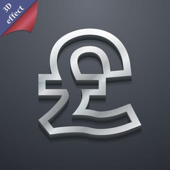 Pound Sterling icon symbol. 3D style. Trendy, modern design with space for your text illustration. Rastrized copy
