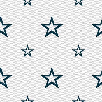 Star sign icon. Favorite button. Navigation symbol. Seamless pattern with geometric texture. illustration