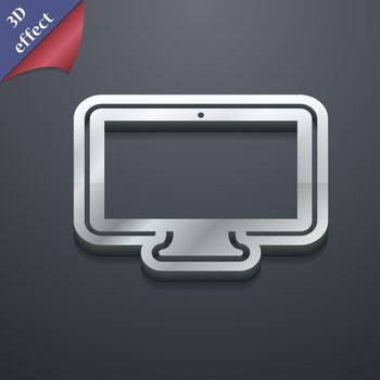 monitor icon symbol. 3D style. Trendy, modern design with space for your text illustration. Rastrized copy