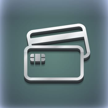 Credit card icon symbol. 3D style. Trendy, modern design with space for your text illustration. Raster version