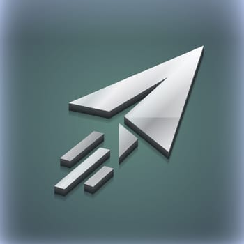 Paper airplane icon symbol. 3D style. Trendy, modern design with space for your text illustration. Raster version
