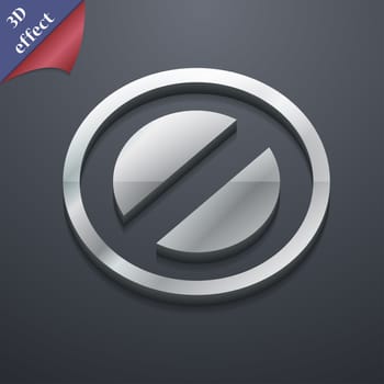 Cancel icon symbol. 3D style. Trendy, modern design with space for your text illustration. Rastrized copy
