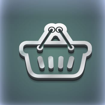 shopping cart icon symbol. 3D style. Trendy, modern design with space for your text illustration. Raster version
