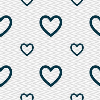 Heart sign icon. Love symbol. Seamless pattern with geometric texture. illustration