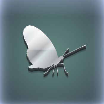 butterfly icon symbol. 3D style. Trendy, modern design with space for your text illustration. Raster version
