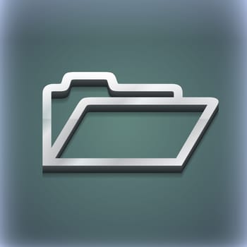 Folder icon symbol. 3D style. Trendy, modern design with space for your text illustration. Raster version