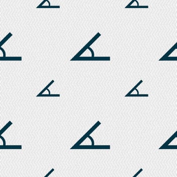 Angle 45 degrees icon sign. Seamless pattern with geometric texture. illustration