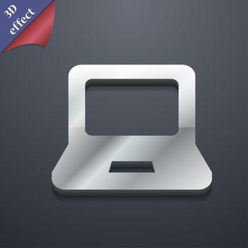 Laptop icon symbol. 3D style. Trendy, modern design with space for your text illustration. Rastrized copy