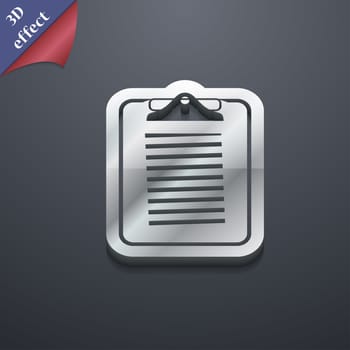 Text file icon symbol. 3D style. Trendy, modern design with space for your text illustration. Rastrized copy