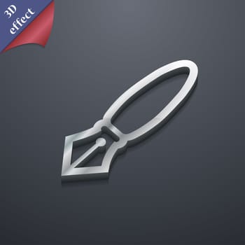 Pen icon symbol. 3D style. Trendy, modern design with space for your text illustration. Rastrized copy