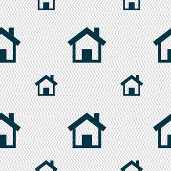 Home sign icon. Main page button. Navigation symbol. Seamless pattern with geometric texture. illustration